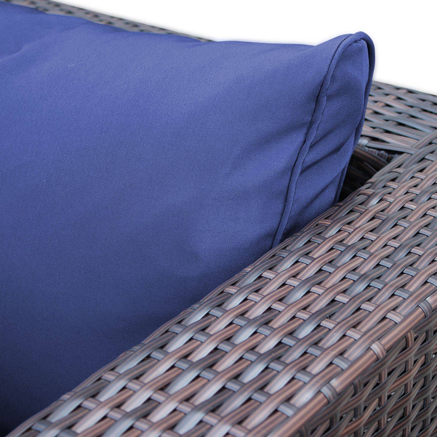 Set Kissenbezüge in Blau für das Set Sessel + Fußhocker - Komplettset Photo8