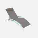 Sonnenliege aus Aluminium und Textilene - Louisa Taupe - Liegestuhl Photo2