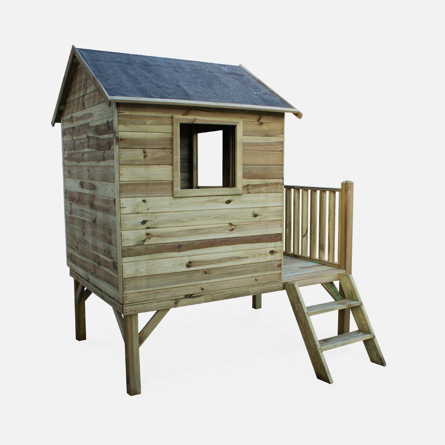 Maisonnette en bois FSC 2m² - Magnolia - cabane pour enfant en pin autoclave Photo2