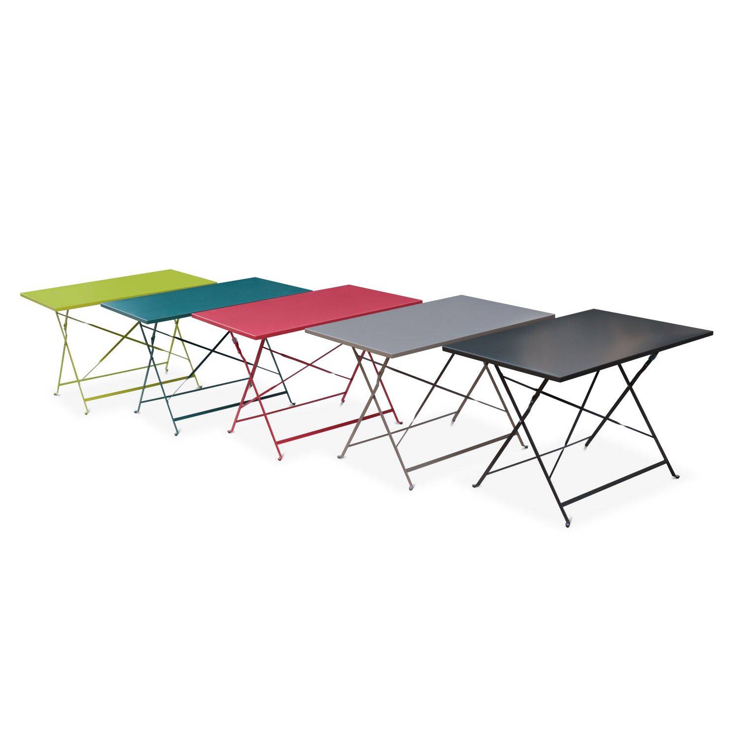 Ensemble bistrot rectangulaire pliable Emilia 4 places en acier thermolaqué finition mate Photo7