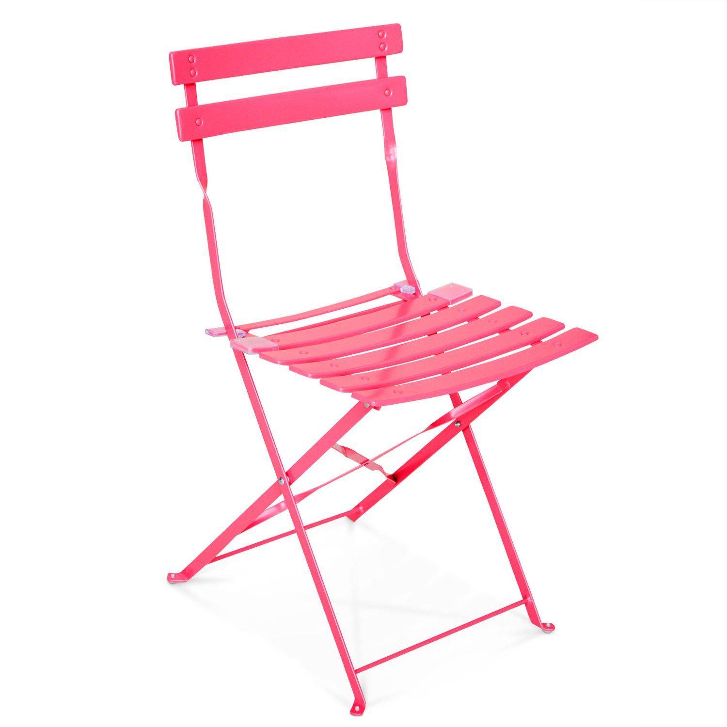 Emilia - bistro set van rechthoekige tafel en 4 vouwbare stoelen van gepoedercoate staal en een matte afwerking Photo4