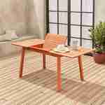 Table de jardin en bois 120-180cm - Almeria - Table rectangulaire avec allonge eucalyptus FSC Intérieur / Extérieur  Photo2