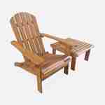 Fauteuil de jardin en bois avec repose-pieds/table basse - Adirondack Salamanca - Eucalyptus FSC, chaise de terrasse retro Photo2