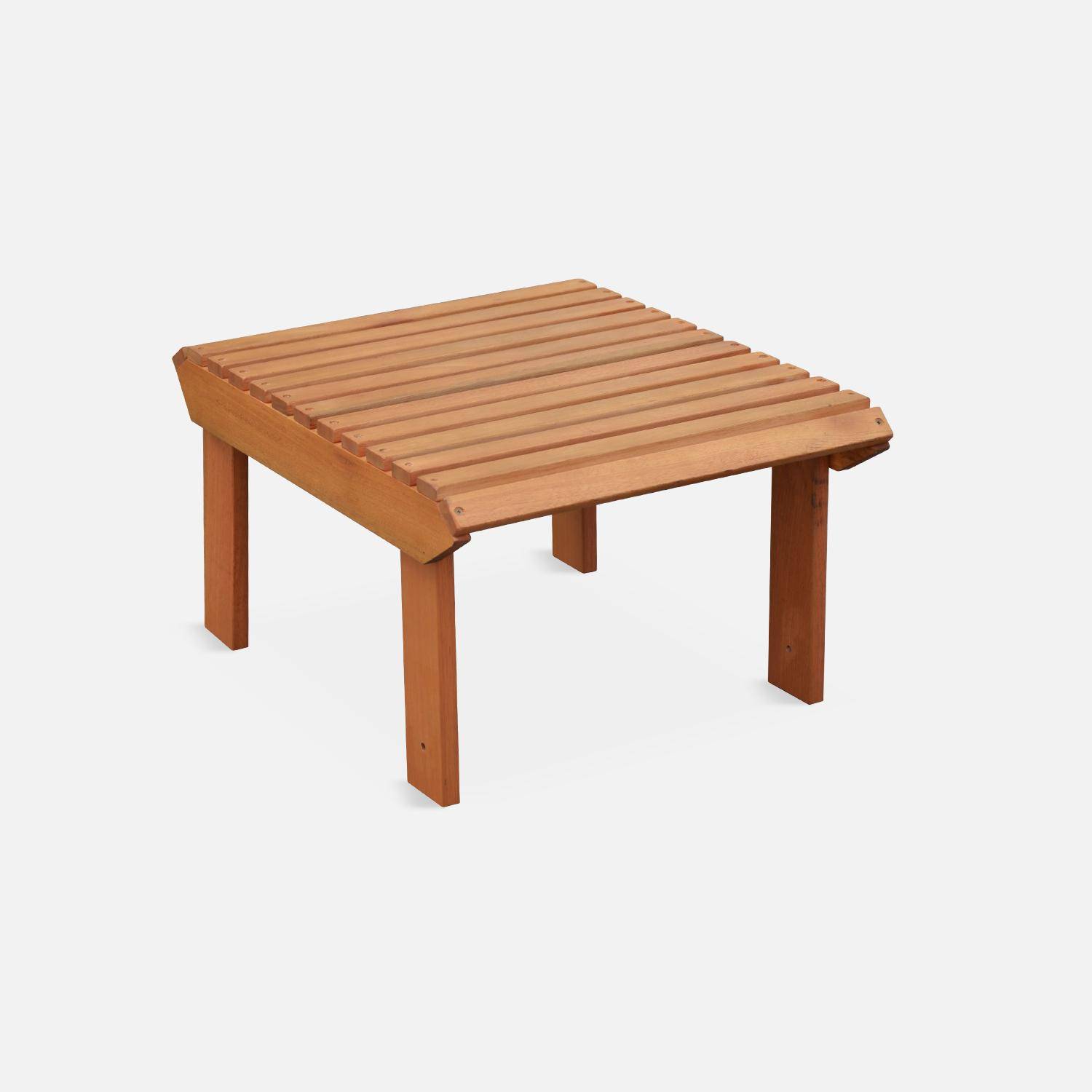 Fauteuil de jardin en bois avec repose-pieds/table basse - Adirondack Salamanca - Eucalyptus FSC, chaise de terrasse retro Photo4