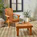 Fauteuil d’extérieur avec repose-pieds/table basse Adirondack Salamanca en eucalyptus FSC Photo1