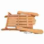 Foldable wooden eucalyptus retro garden armchair - Adirondack Salamanca - Natural wood colour Photo3
