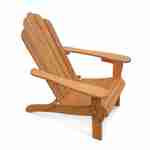 Foldable wooden eucalyptus retro garden armchair - Adirondack Salamanca - Natural wood colour Photo1