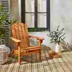 Fauteuil de jardin en bois - Adirondack Salamanca- Eucalyptus FSC, chaise de terrasse retro, siège de plage Photo1