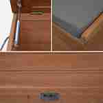 Baule da giardino in legno 200L - Modello: Caja, colore: Grigio, dimensioni: 125x60cm, per riporre i cuscini, con binda e impugnature Photo7