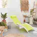 2er Set Sonnenliegen aus Aluminium - apfelgrün - Liegestühle aus Aluminium und Textilene - Louisa Photo1