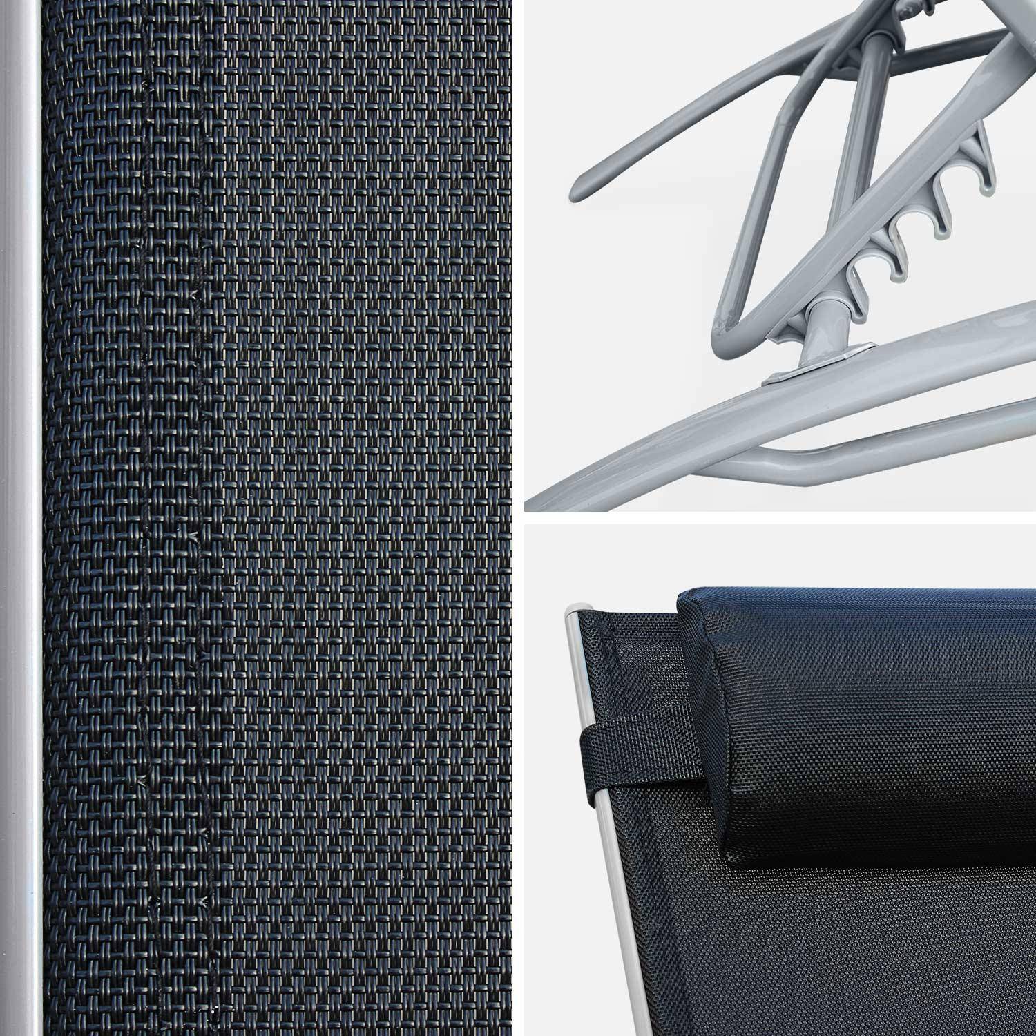 Tumbonas de aluminio y textileno negro | Louisa x2,sweeek,Photo5