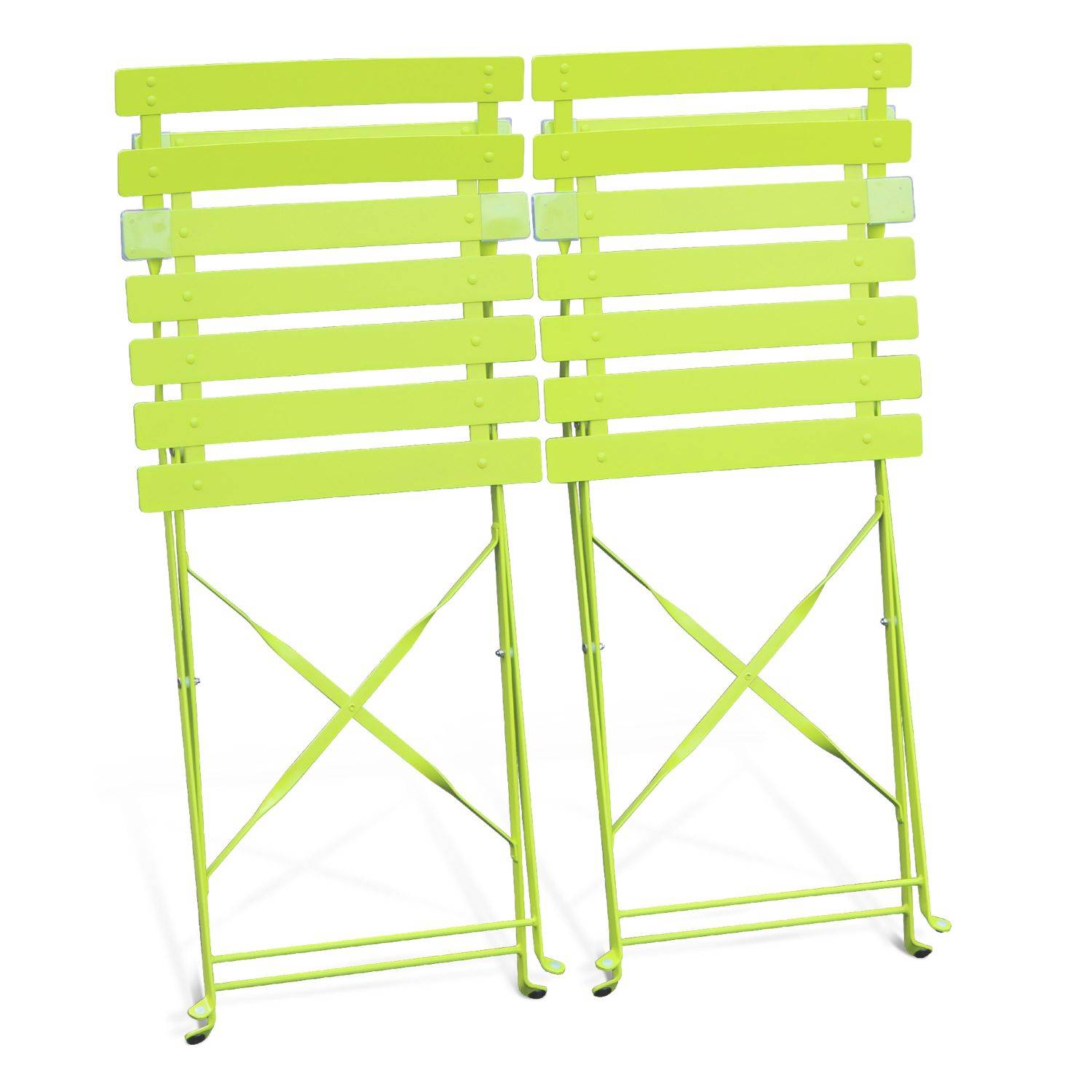 Lotto di 2 sedie da giardino, pieghevoli - modello: Emilia, colore: Verde - Acciaio termolaccato Photo3