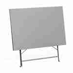 Klappbarer Bistro-Gartentisch - Emilia Rechteckig grau taupe - Rechteckiger Tisch 110x70cm aus pulverbeschichtetem Stahl Photo3