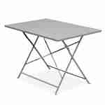 Klappbarer Bistro-Gartentisch - Emilia Rechteckig grau taupe - Rechteckiger Tisch 110x70cm aus pulverbeschichtetem Stahl Photo1