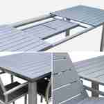 Ausziehbarer Tisch Gartengarnitur - Odenton Grau - Aluminiumtisch 235/335 cm mit Verlängerung und 10 Sitzen aus Textilene Photo4