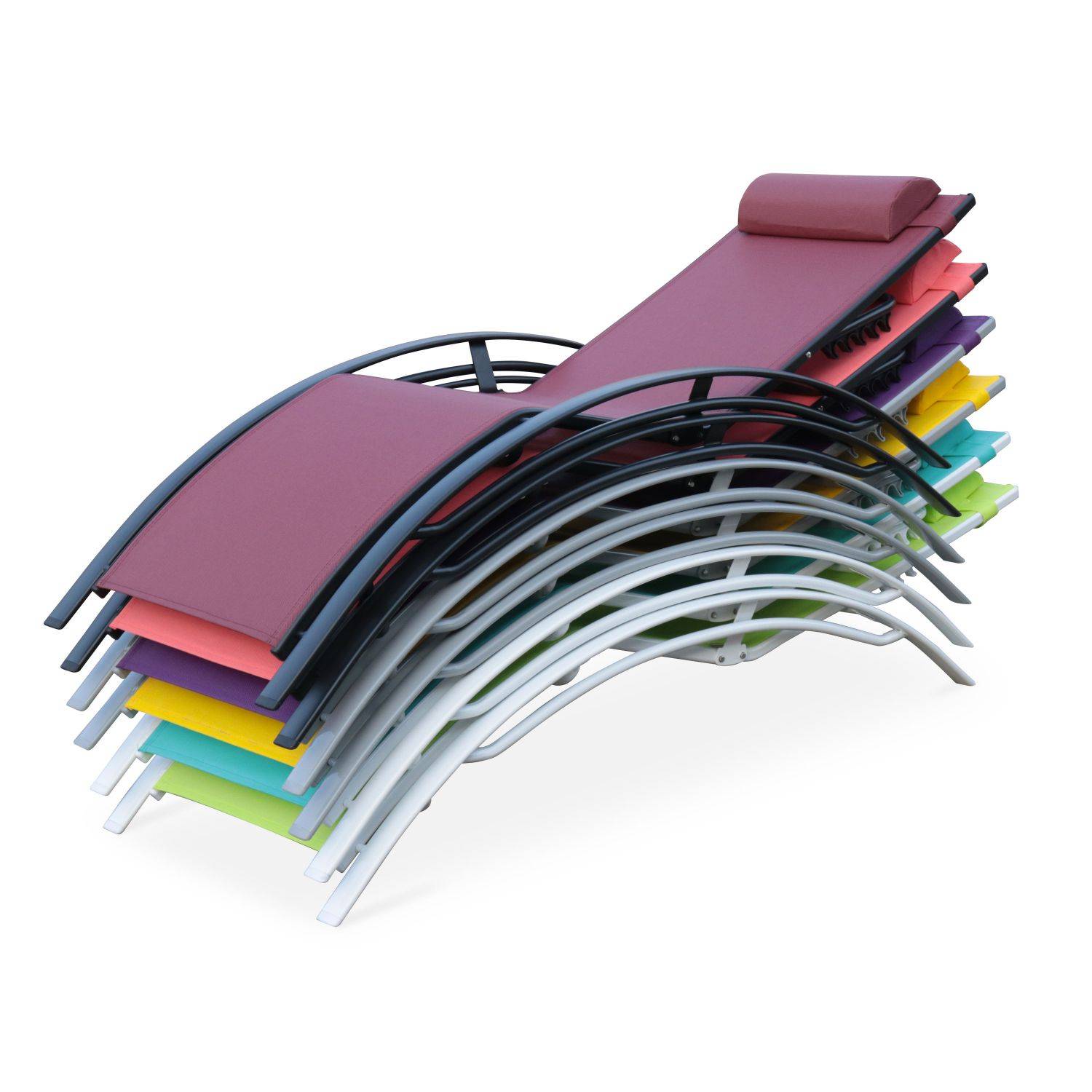 Ligstoel van aluminium en textileen Photo6