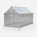 Estufa de jardim em policarbonato verde de 7 m² com base, 2 clarabóias no telhado, calha, policarbonato de 4 mm Photo1