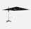 Premium quality, 3x3m square parasol - PYLA Black - Agora canopy, anodised aluminium stand, rotating | sweeek