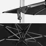 Parasol déporté haut de gamme carré 3x3m – PYLA Gris anthracite – Toile Sunbrella fabriquée en France par Dickson, structure en aluminium anodisé, rotatif, housse de protection Photo5