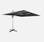 Premium quality, 3x4m square parasol - PYLA Anthracite grey - Agora canopy, anodised aluminium stand, rotating | sweeek