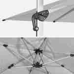 Parasol déporté haut de gamme carré 4x4m – PYLA Beige – Toile Sunbrella ® fabriquée en France, par Dickson, structure en aluminium anodisé, rotatif, housse de protection Photo3