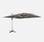 Parasol déporté haut de gamme carré 4x4m - PYLA Taupe- Toile Sunbrella ®, structure en aluminium, rotatif | sweeek