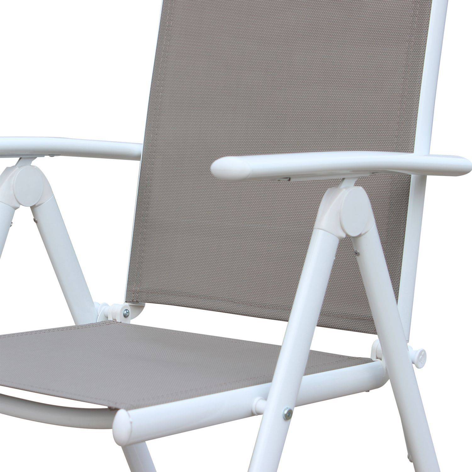 Naevia set 1 tafel en 8 stoelen in aluminium en textileen Photo4