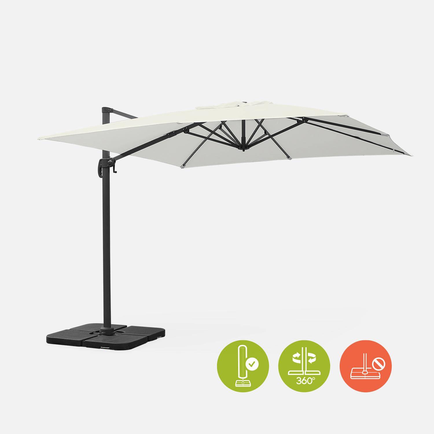 Square cantilever parasol 3x3m - Falgos - Off-white Photo3