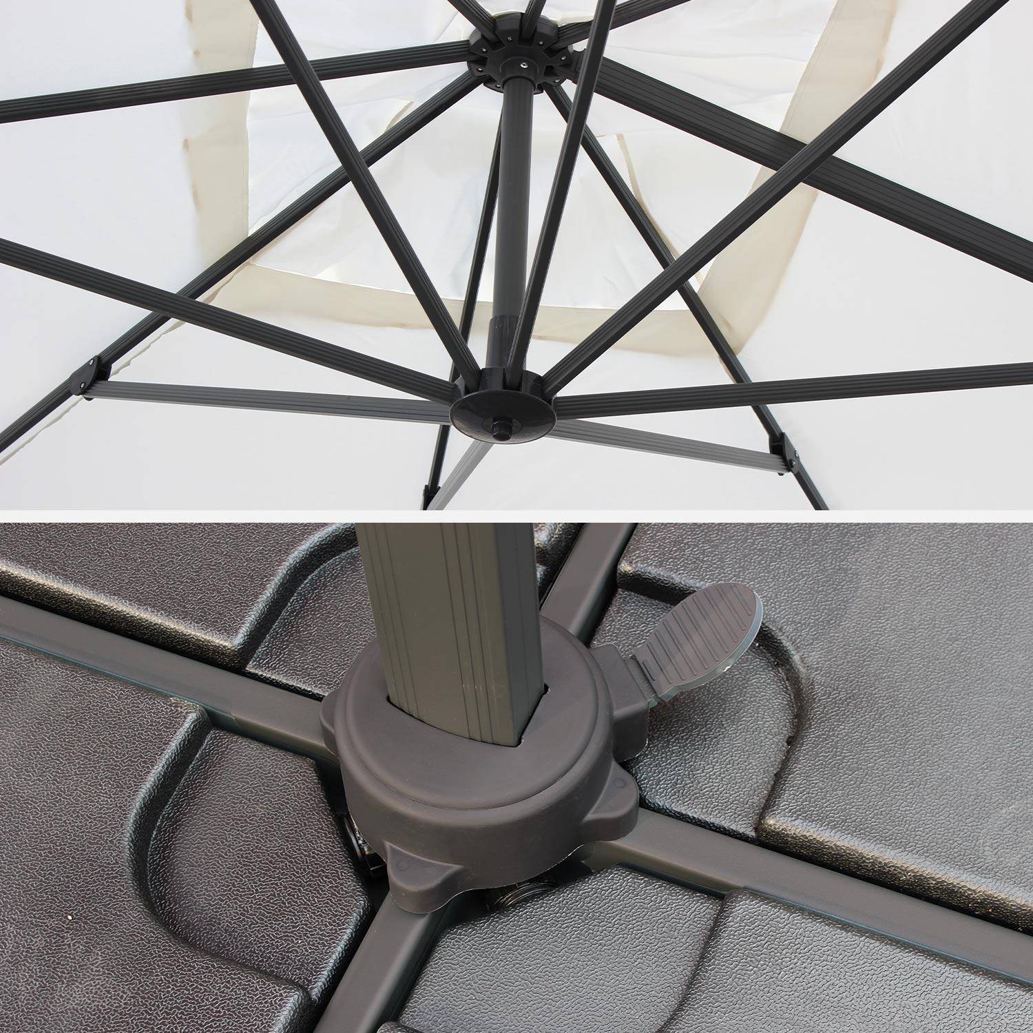 Square cantilever parasol 3x3m - Falgos - Off-white Photo7