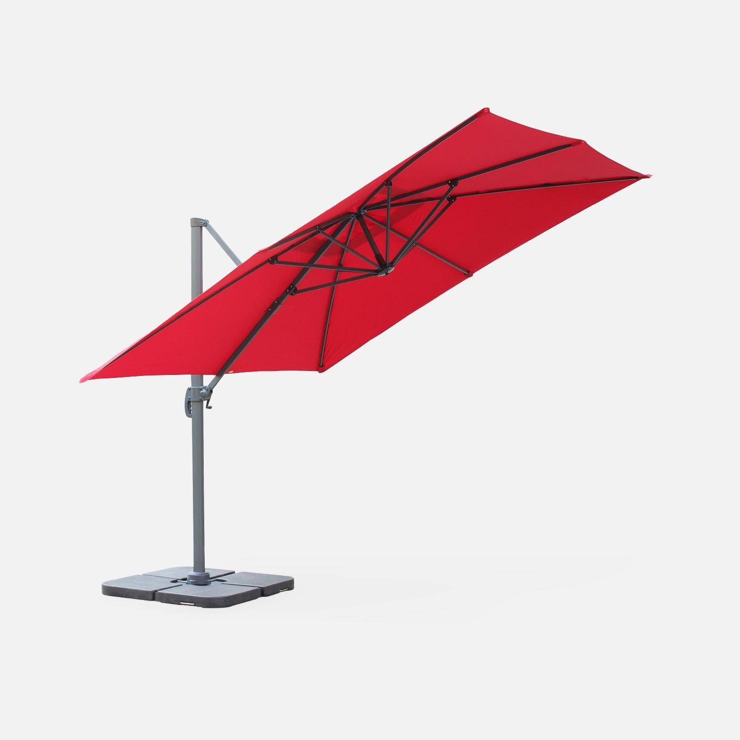 Square cantilever parasol 3x3m - Falgos - Red Photo5