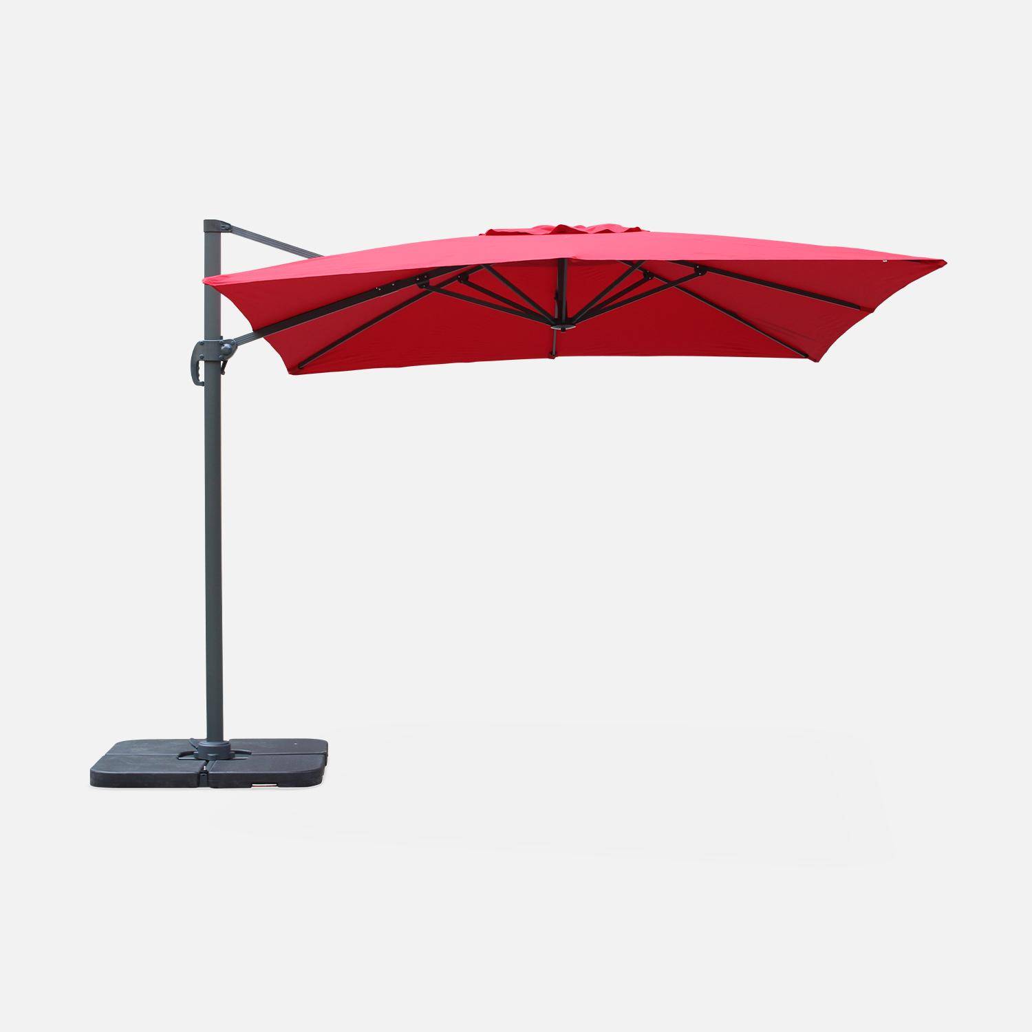 Square cantilever parasol 3x3m - Falgos - Red Photo4