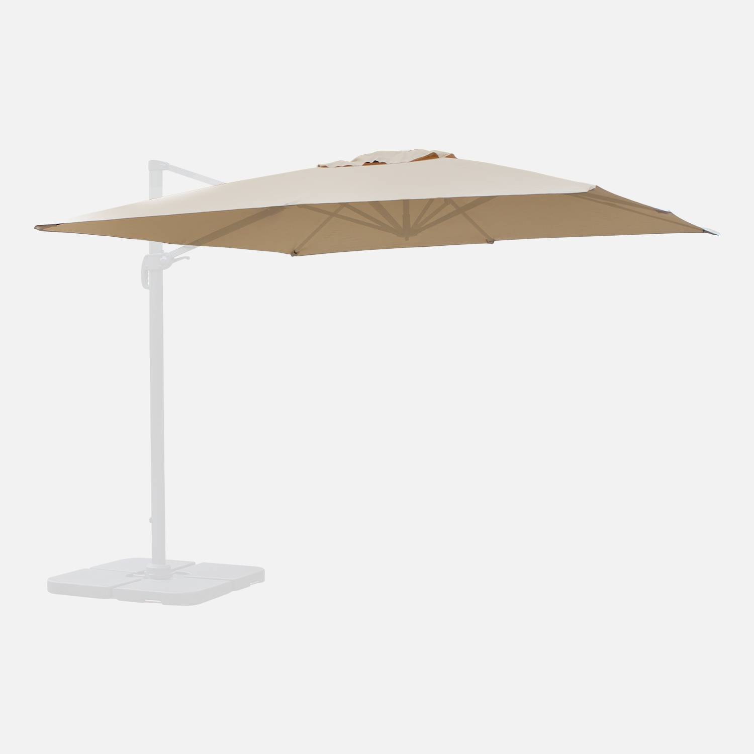 Toile de parasol beige pour parasol 3x3m Falgos, toile de rechange, toile de remplacement | sweeek