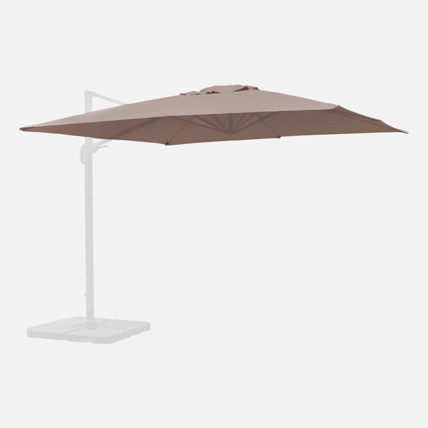 Toile de parasol taupe pour parasol 3x3m Falgos, toile de rechange, toile de remplacement | sweeek