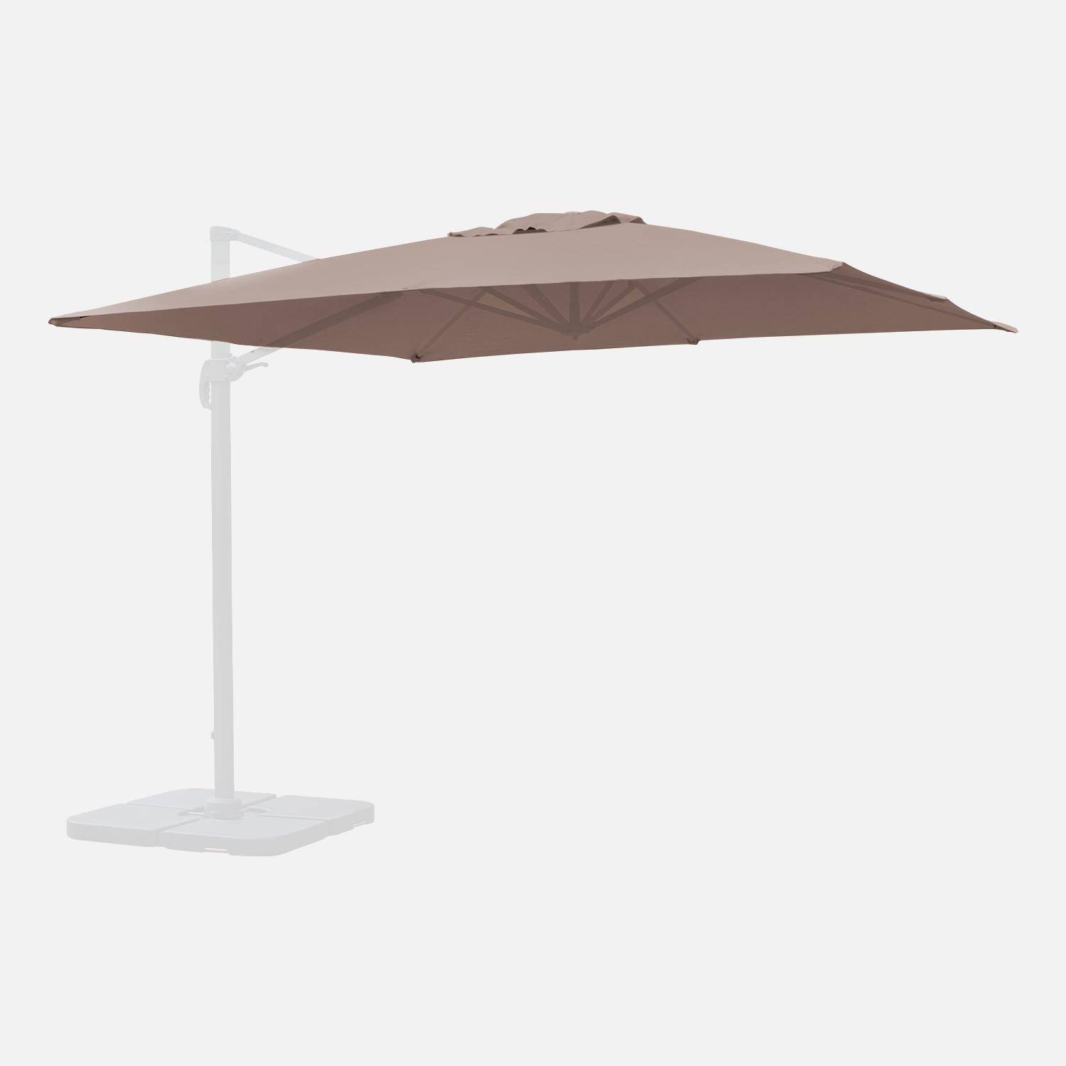 Toile de parasol taupe pour parasol 3x3m Falgos - toile de rechange, toile de remplacement Photo3