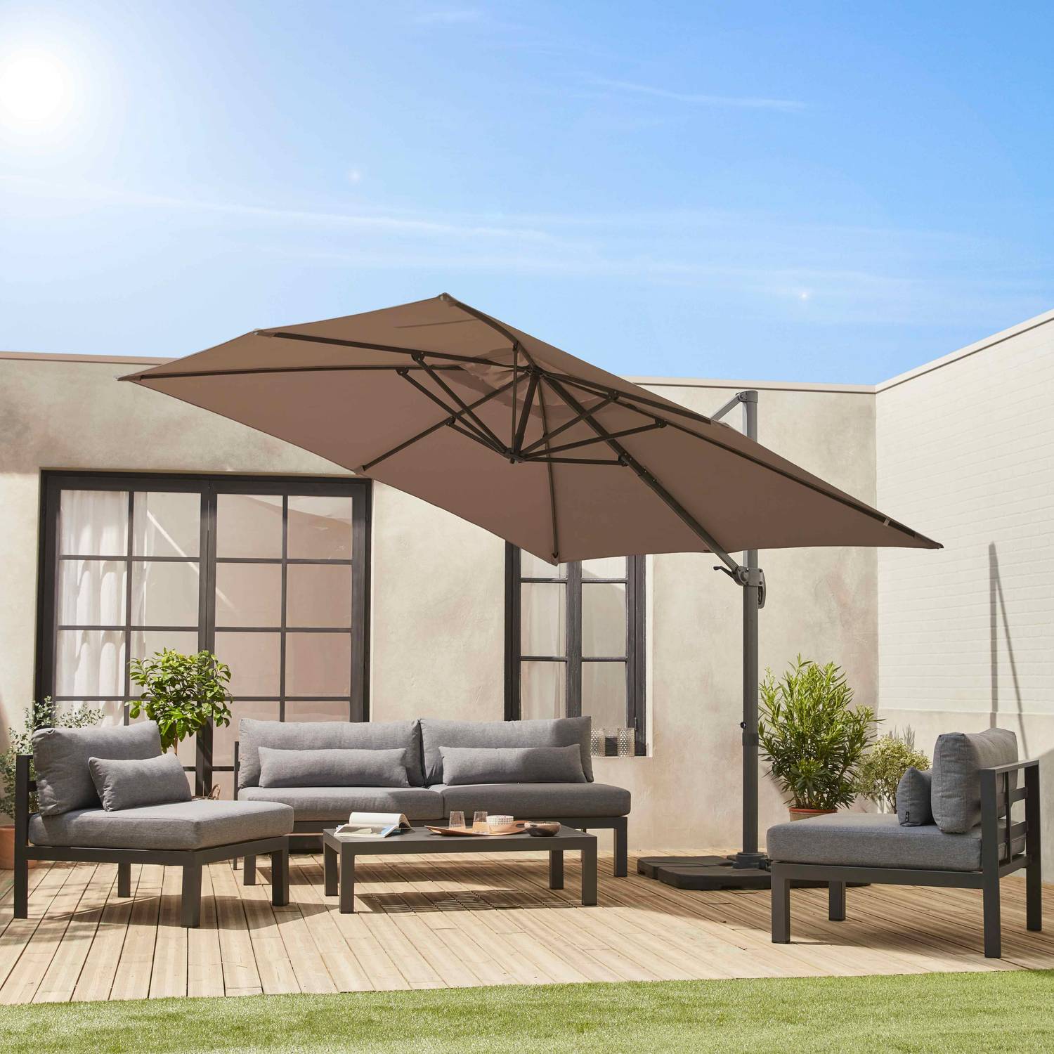 Taupe 3x3m canopy for the Falgos parasol - replacement canopy Photo2
