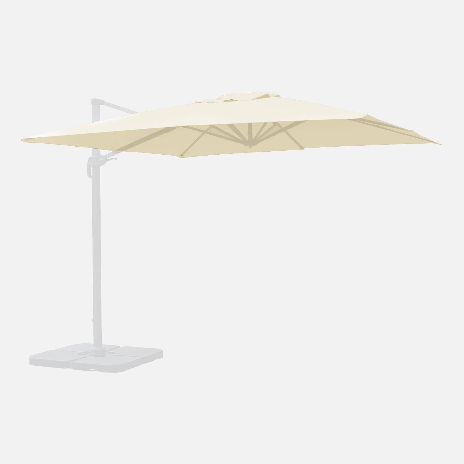 Toile de parasol écrue pour parasol 3x3m Falgos - toile de rechange, toile de remplacement Photo3