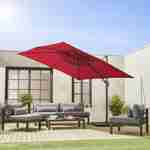 Toile de parasol rouge pour parasol 3x3m Falgos - toile de rechange, toile de remplacement Photo2