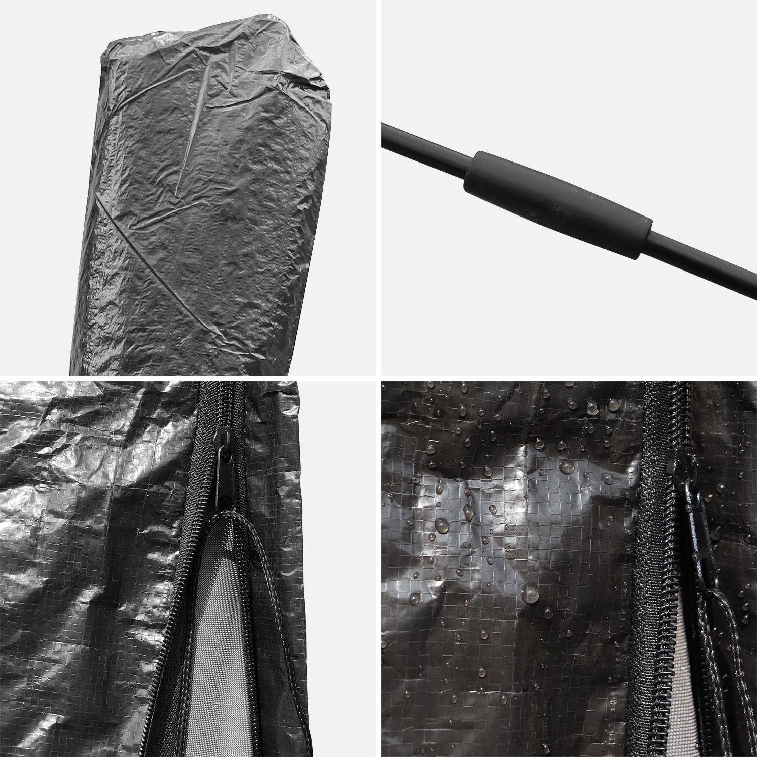 Cover for cantilever parasols - 3x4m - Black - with zip and rod fastener Photo3