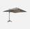 Sombrilla jardín, Parasol excéntrico cuadrado, LED, Marrón, 300x400 cm | Luce | sweeek