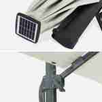 Guarda-sol solar LED retangular offset 3x4m - Luce Ecru/Crème - O guarda-sol offset inclina-se, dobra-se e roda 360°. Photo6