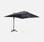 Sombrilla jardín, Parasol excéntrico cuadrado, LED, Gris, 300x400 cm | sweeek