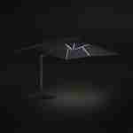 Parasol déporté solaire LED rectangulaire 3x4m haut de gamme - Luce Gris - Parasol excentré inclinable, rabattable et rotatif à 360°, chargeur solaire Photo5
