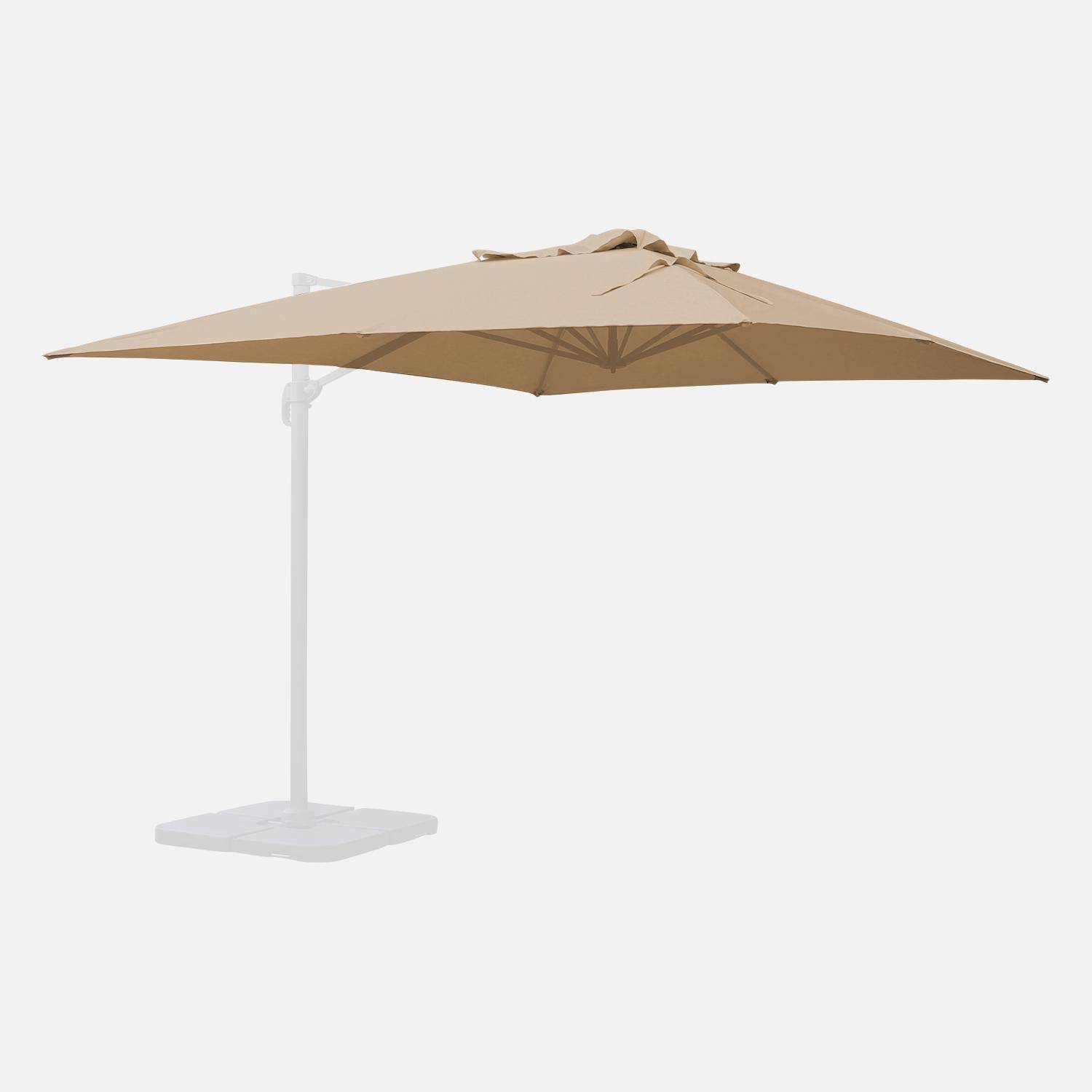 Toile de parasol beige pour parasol 3x4m St Jean de Luz - toile de rechange, toile de remplacement,sweeek,Photo3
