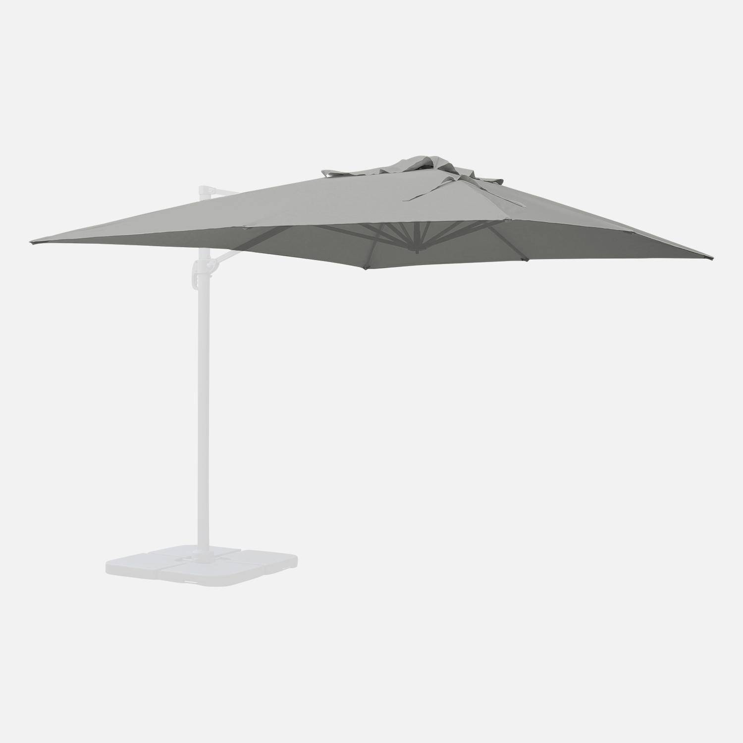 Toile de parasol grise pour parasol 3x4m St Jean de Luz - toile de rechange, toile de remplacement Photo3