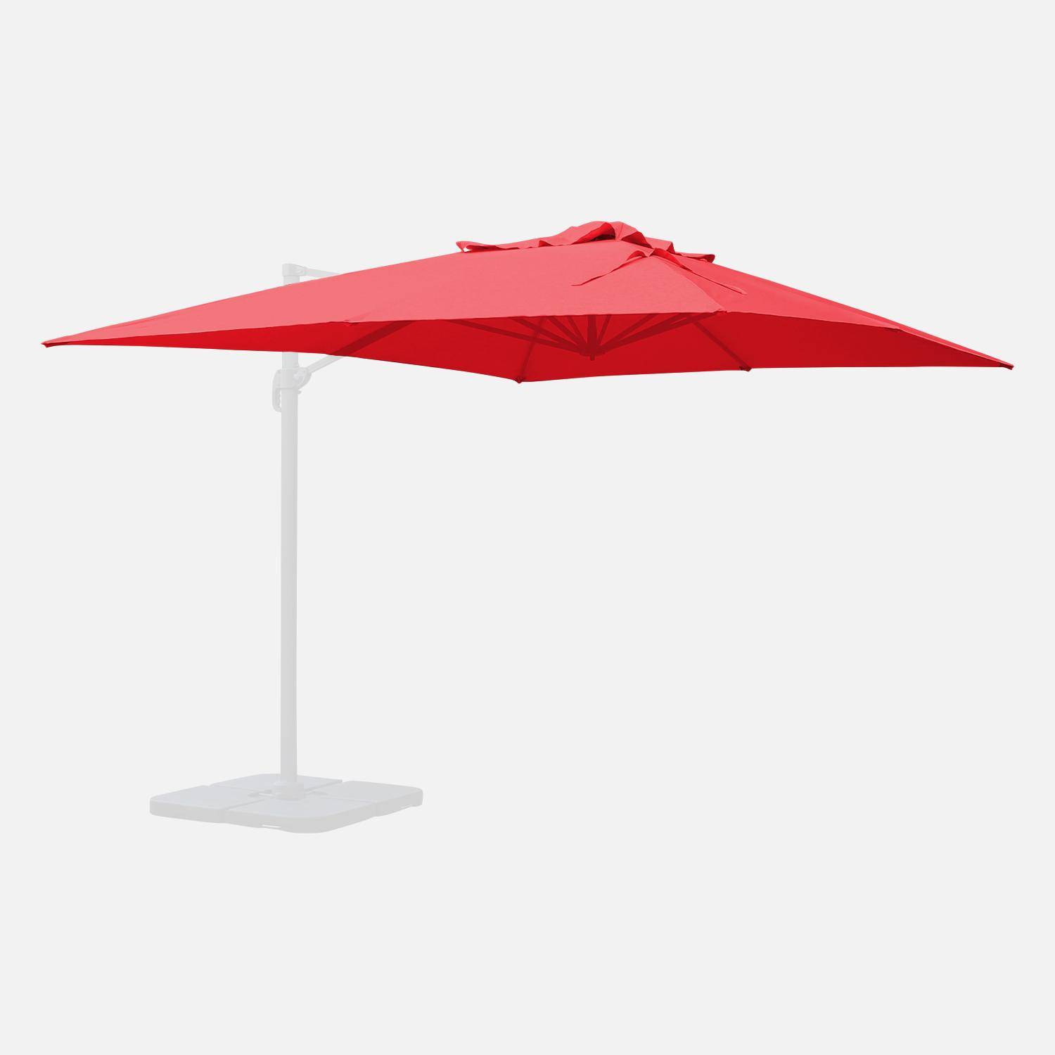 Toile de parasol rouge pour parasol 3x4m St Jean de Luz - toile de rechange, toile de remplacement,sweeek,Photo3