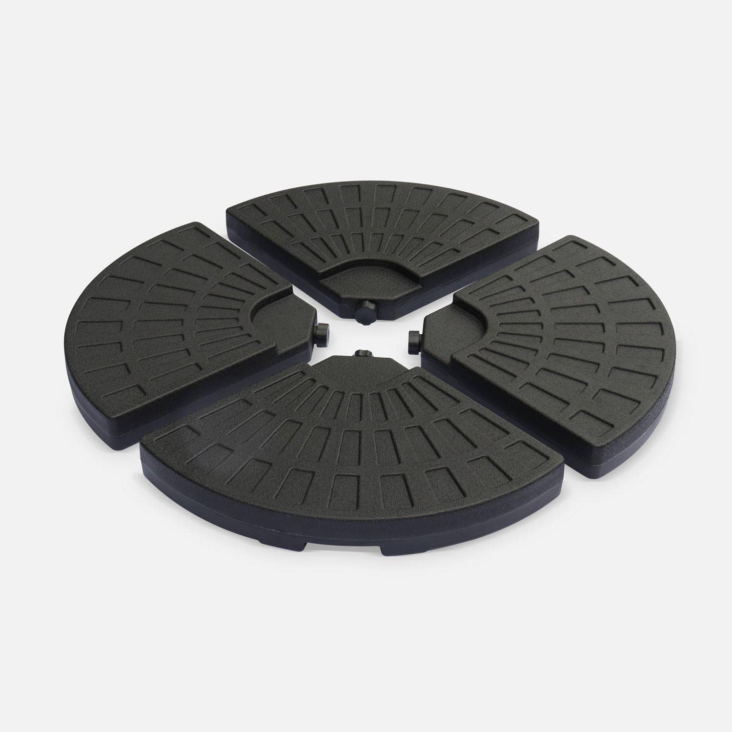 Cantilever parasol base - set of 4 rounded base weights, 48x48cm, fits parasols with cross legged base Photo1
