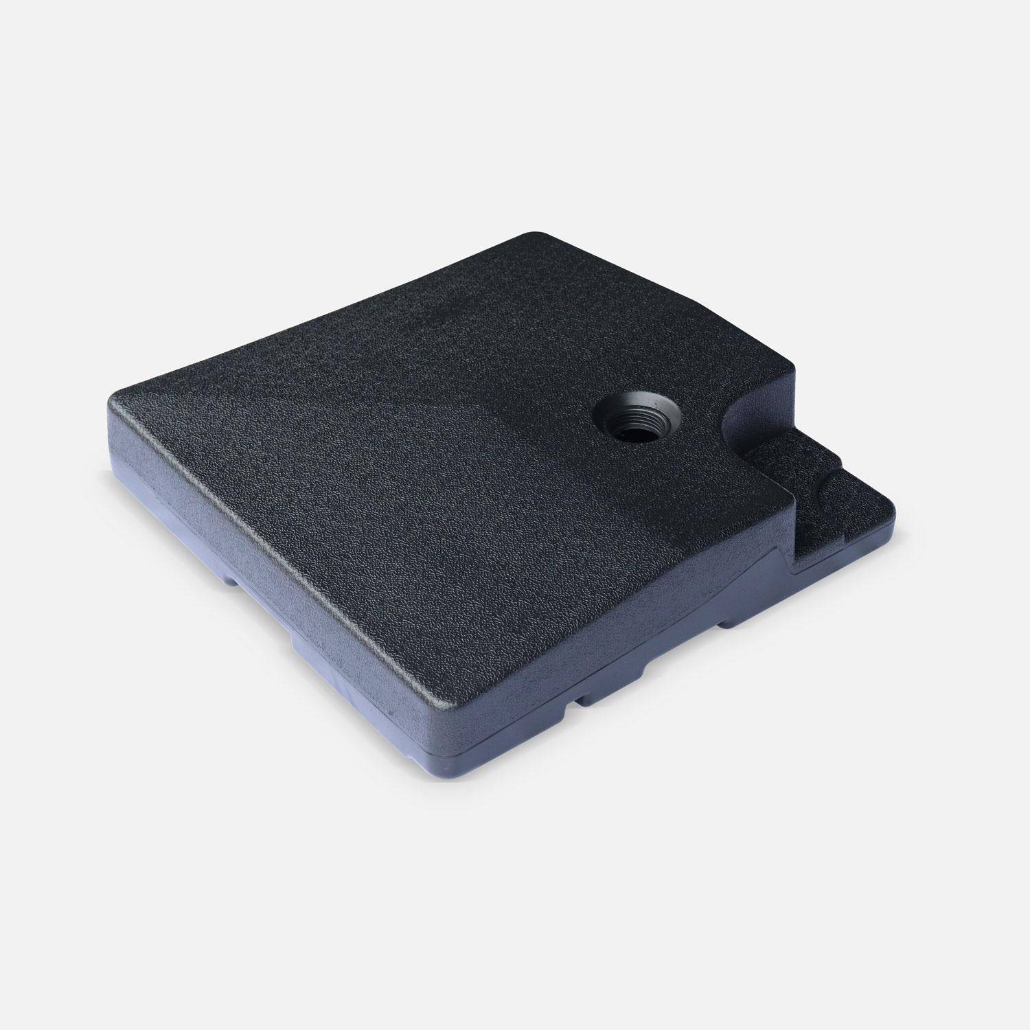 Yaheetech Lot De 4 Dalles De Lestage Pour Parasol Déporté - Base Remplissable Eau/Sable, 50x50x7.5cm, Noir - Portée Jusqu'à 60kg