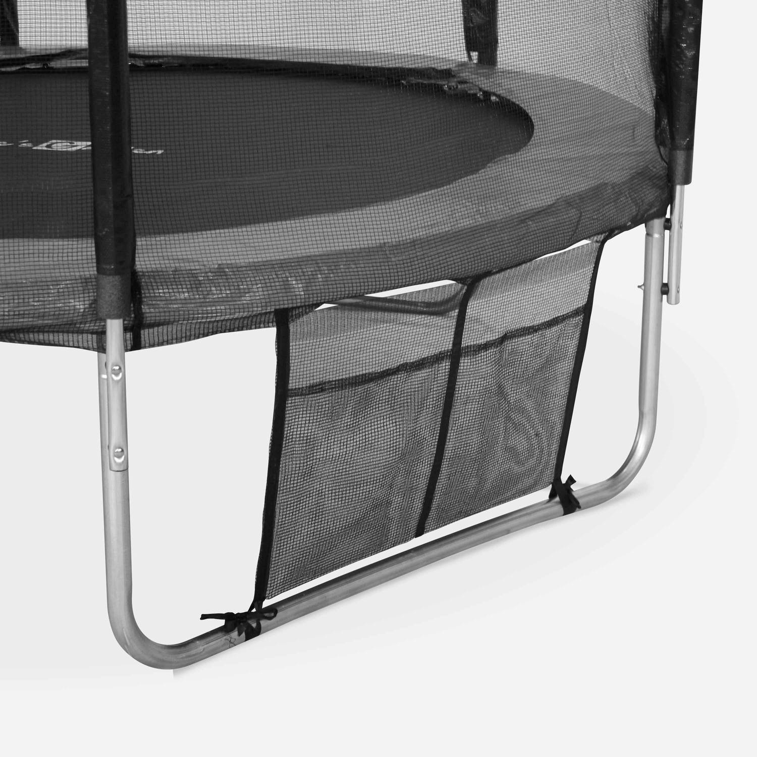 Trampoline 250cm - Pluton XXL Gris - avec filet de protection, échelle, bâche, filet pour chaussures, kit d'ancrage, trampoline de jardin 250 cm |Qualité PRO |Normes EU Photo4