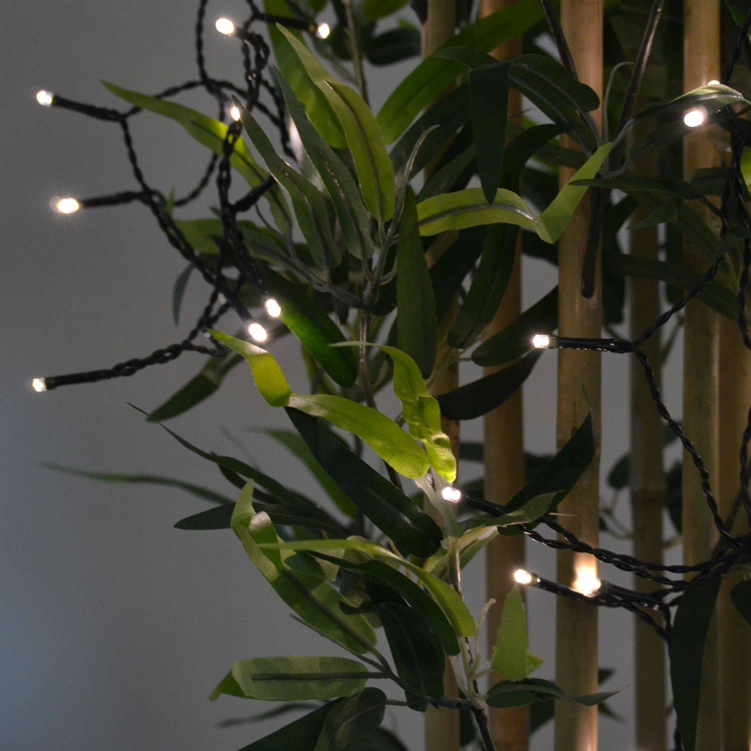 Guirnalda luminosa de navidad para exteriores de 18 m de longitud, 180 LEDs blanco cálido, 8 modos,sweeek,Photo3