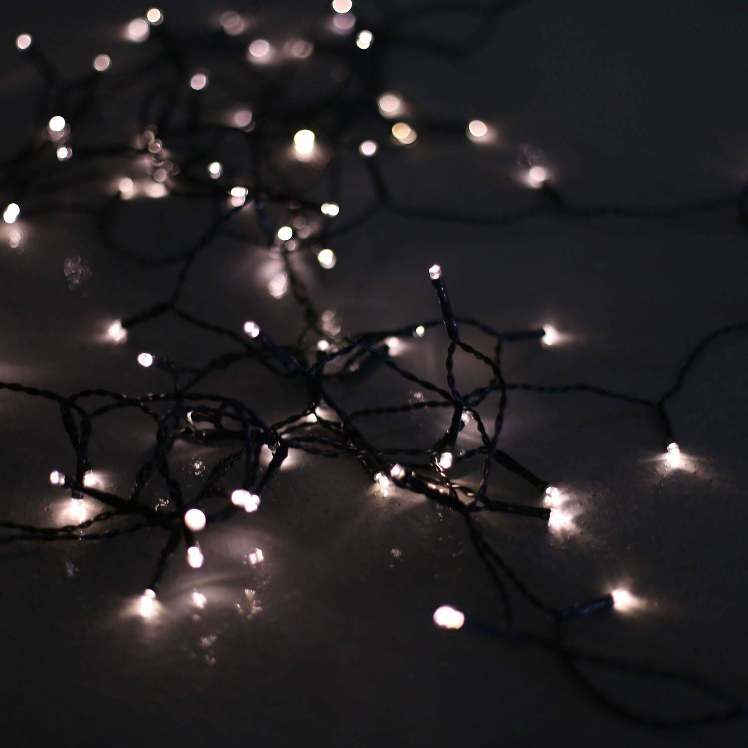guirnalda de luces para Navidad para exteriores, 15 m de longitud, 150 LEDs blanco cálido, 8 modos | sweeek